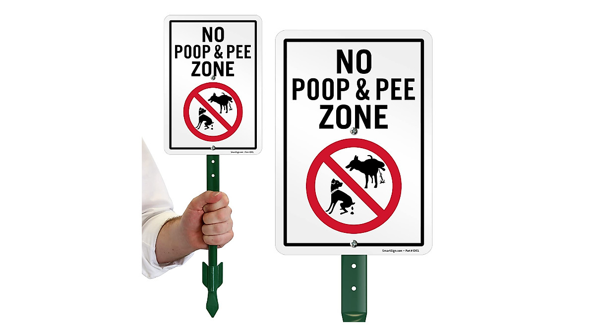 SmartSign No Poop Zone Yard Sign - Durable & Easy Install