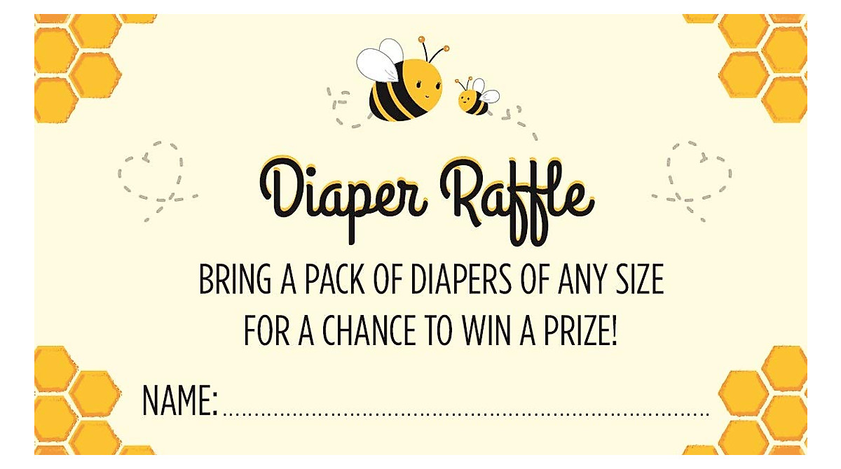 Mommy-to-Bee Diaper Raffle Cards - Fun Baby Shower Game