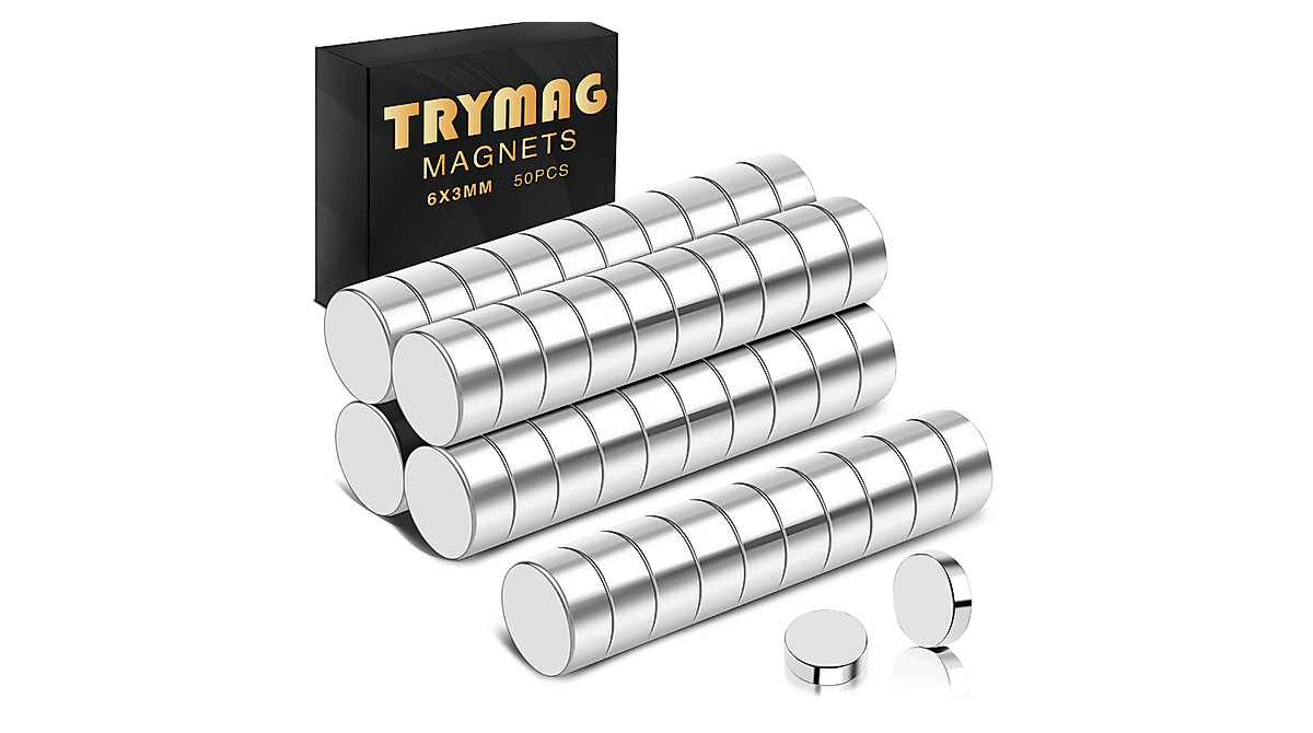 TRYMAG Small Strong Magnets | 50pc Neodymium for DIY & Office