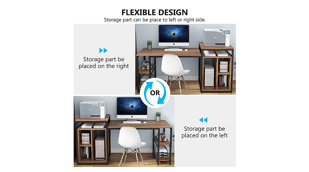 Large 70-Inch Computer Desk with Storage Shelf | Tribesigns Home Office