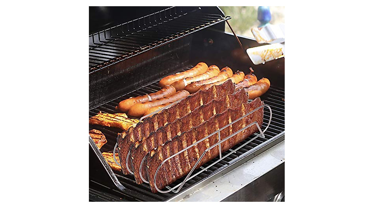 Extra Long Rib Rack for Smoking & Grilling - SOLIGT