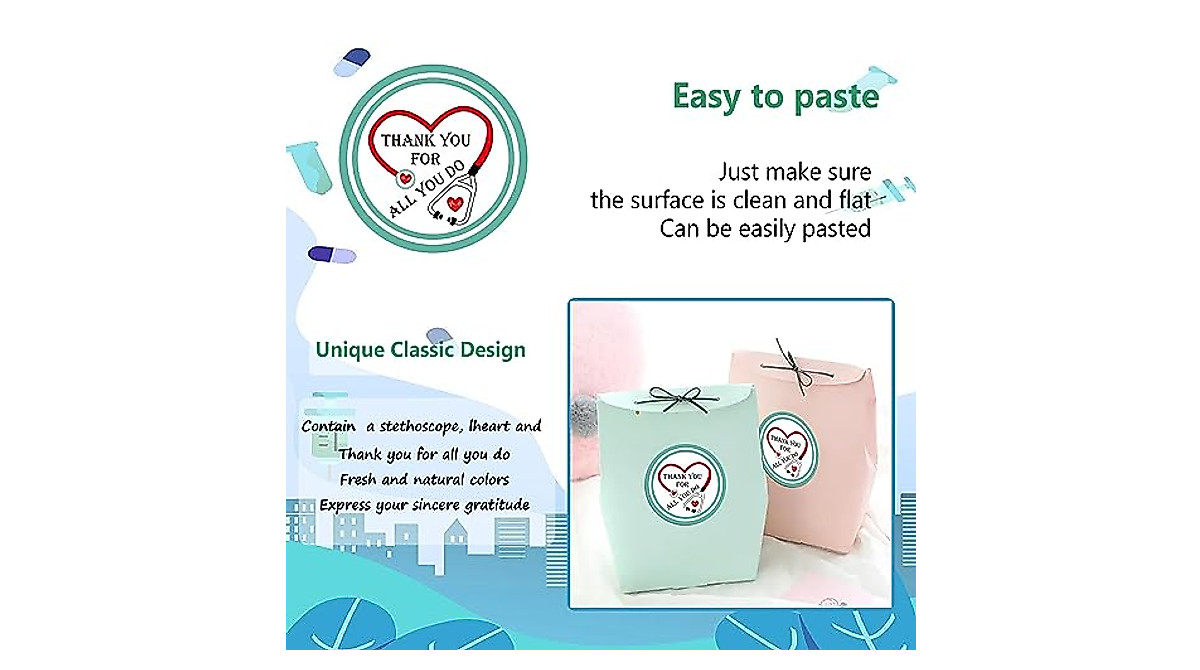 500 Essential Healthcare Worker Thank You Stickers