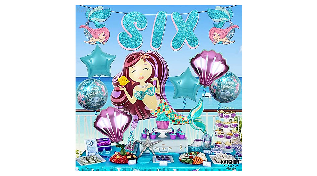 Mermaid 5th Birthday Decorations for Girls - Complete Party Set