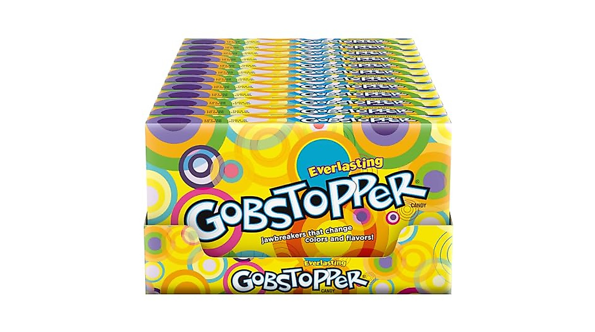 Wonka Gobstopper Everlasting Candy Pack of 12 - Flavorful Jawbreakers