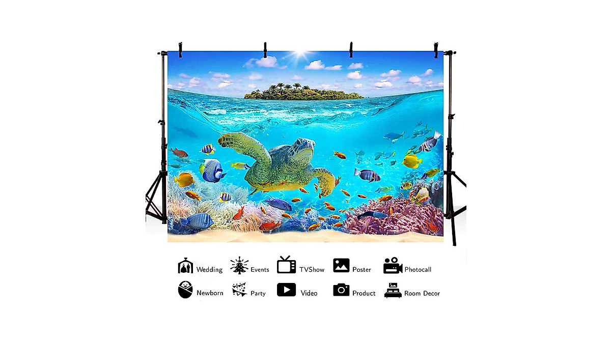 Summer Ocean Backdrop 7x5ft | Under The Sea Photo Prop