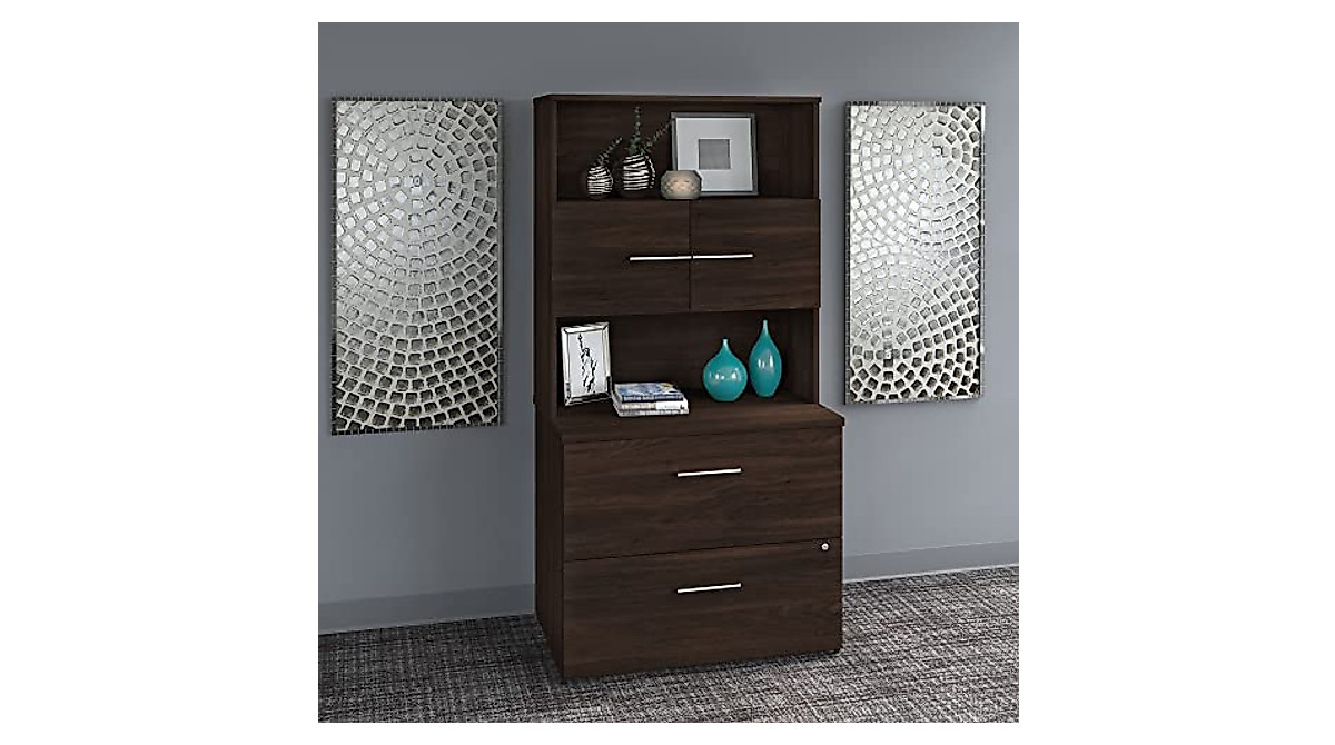 Bush Office 500 2 Drawer File Cabinet with Hutch