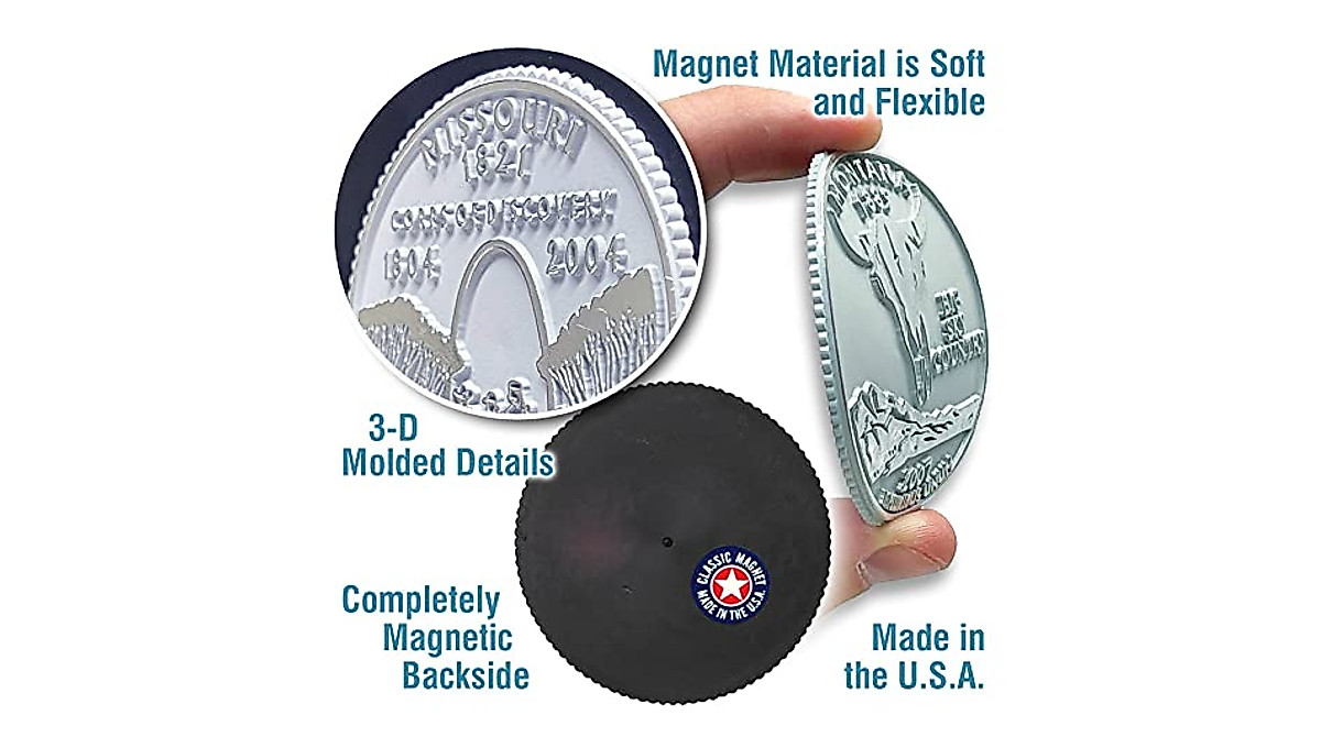 Collectible CT State Quarter Magnet - Durable, USA Made