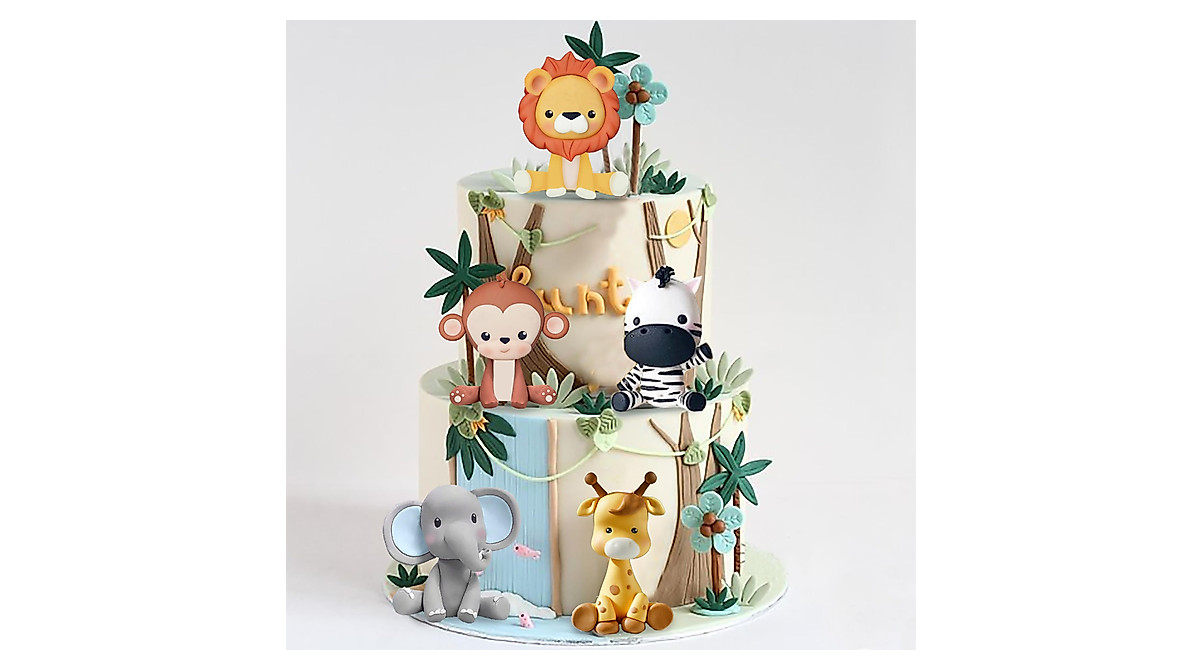 Jungle Safari Cake Topper for Wild Animal Parties