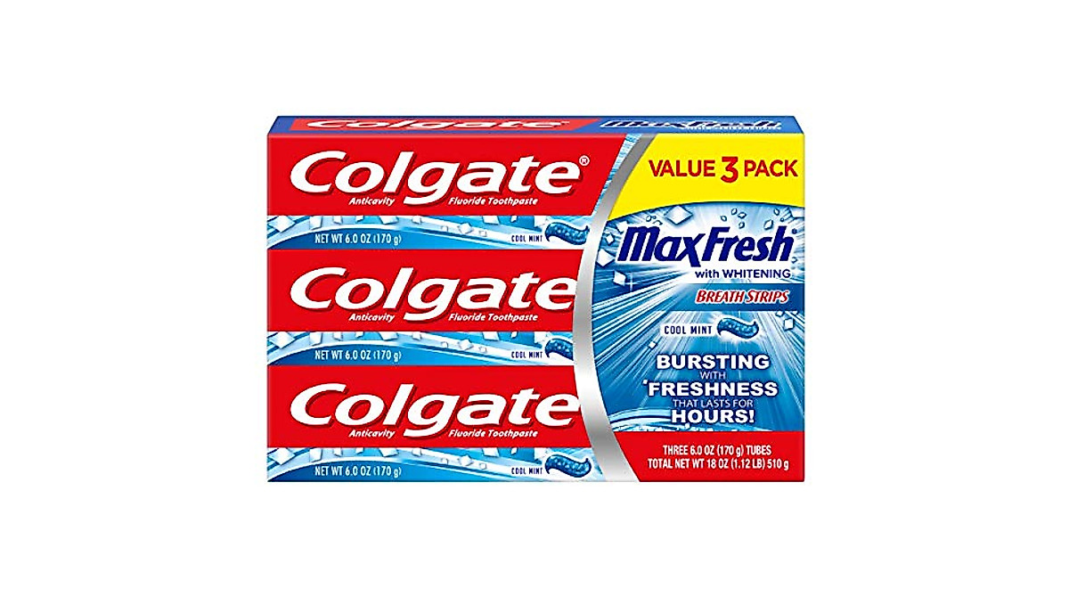 Colgate Max Fresh Toothpaste with Mini Breath Strips - Cool Mint