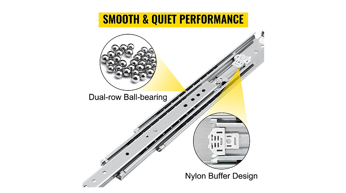 VEVOR 18-Inch Locking Drawer Slides - 500lbs Capacity