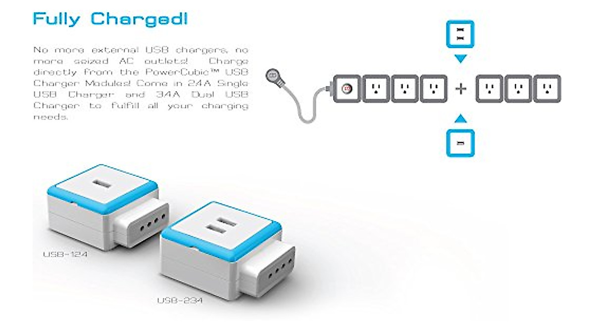 OneAdaptr Stack 6 AC Outlet Surge Protector - Powerful & Versatile