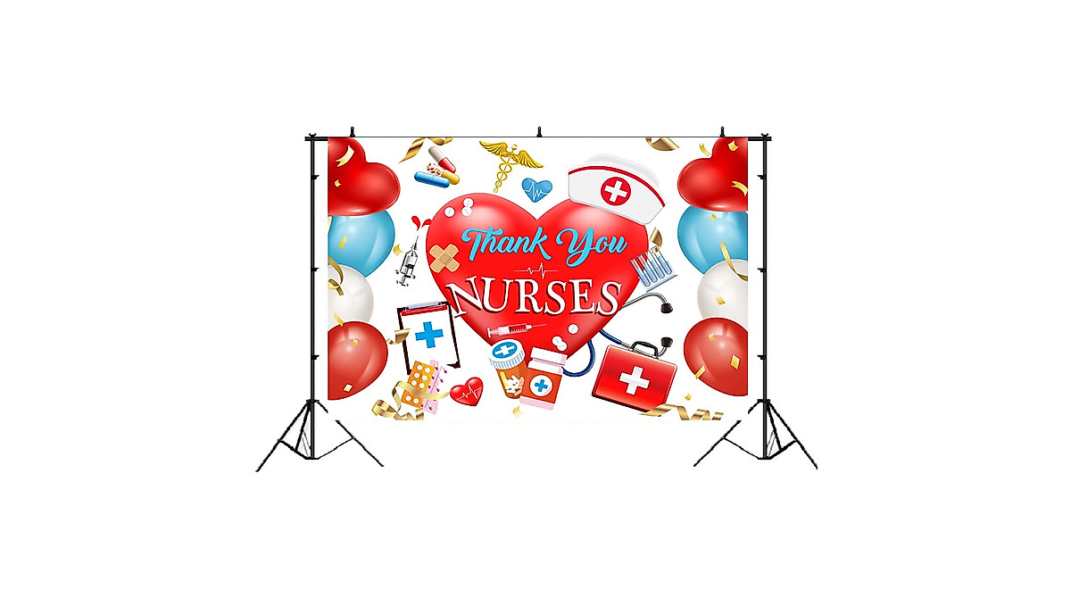 Lofaris Thank You Nurse Backdrop for Nurses Day & Events | 5x3 ft