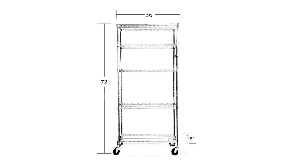 Buy TRINITY 5-Tier NSF Wire Shelving Rack with Wheels