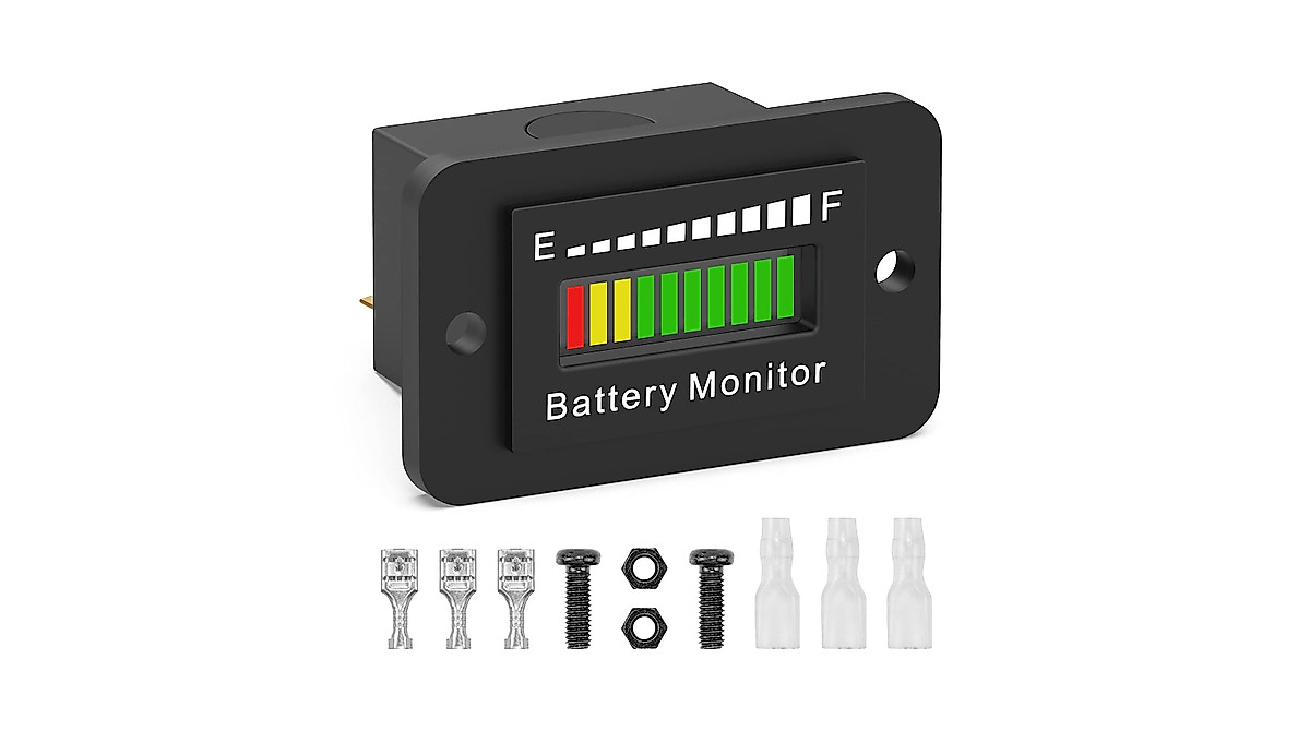 12V 24V 36V 48V 60V 72V LED Battery Monitor Meter Battery Fuel Gauge ...