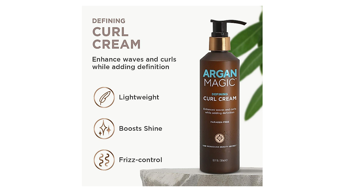 Argan Magic Defining Curl Cream for Bouncy, Shiny Curls
