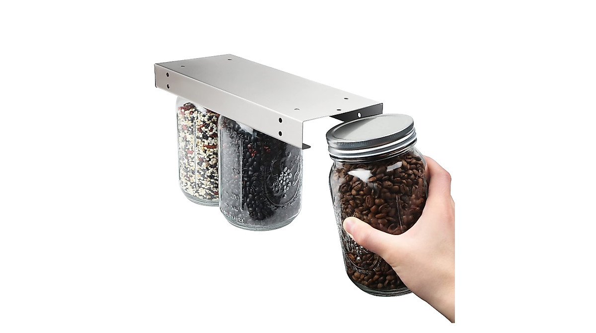 YEEPON Mason Jar Rack for Stylish Kitchen Organization