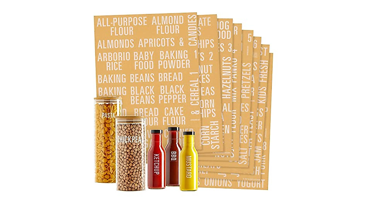 224 White Pantry Labels for Organized Kitchen Storage