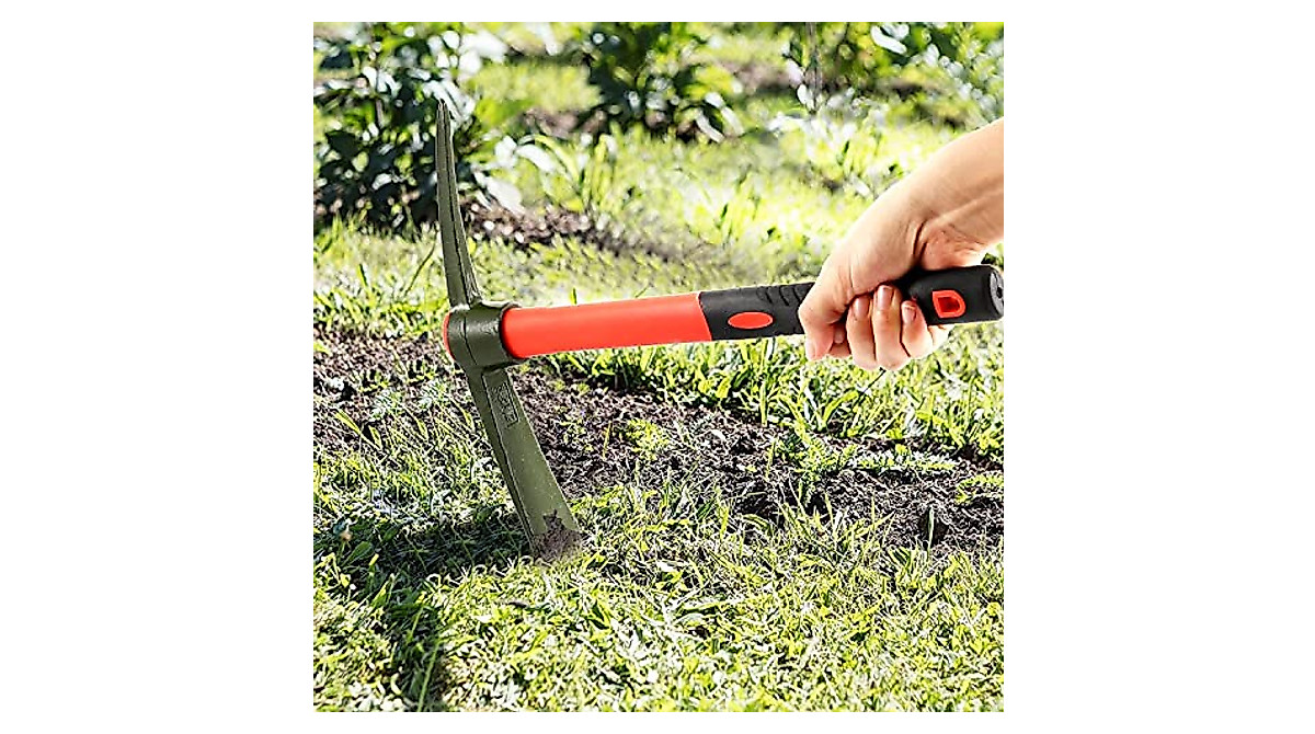 MAHIONG 15 Inch Pick Mattock Hoe - Durable Steel Garden Tool