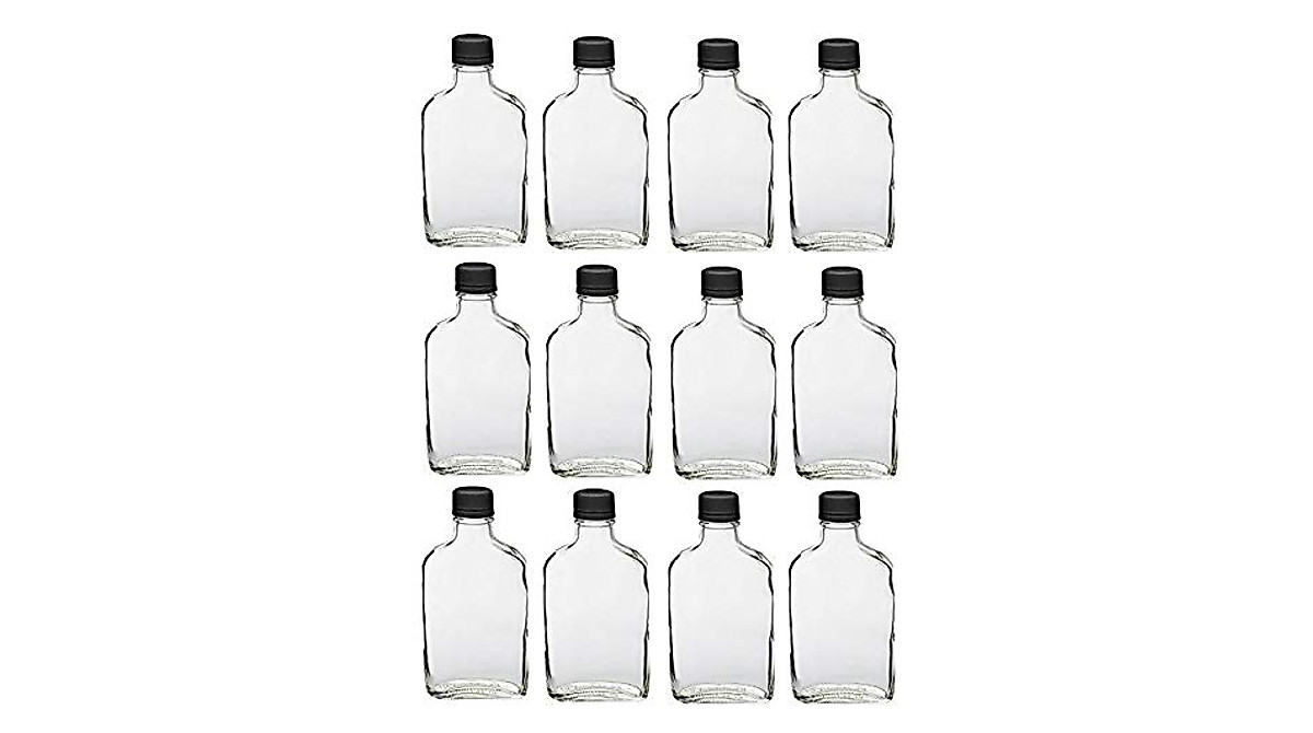 Premium Vials 200ml Flask Bottles - 12 Pack