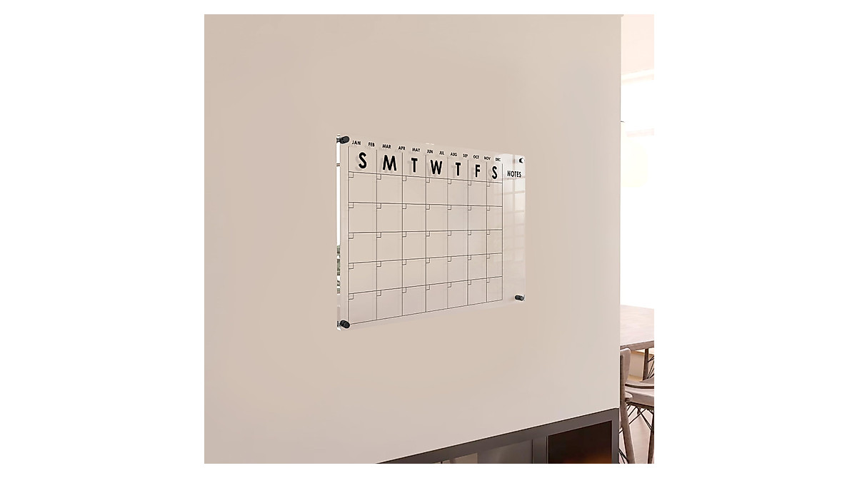 Oversize Premium Acrylic Wall Calendar - Ultra Clear Dry Erase Board