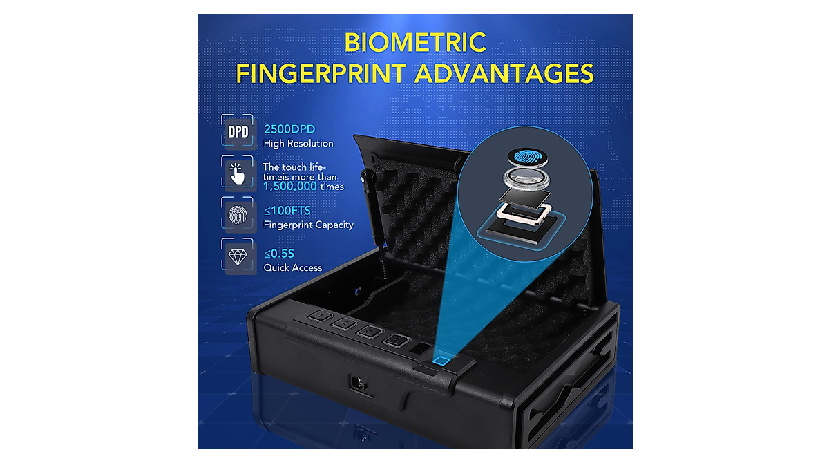 Quick Access Biometric Gun Safe | Fingerprint Handgun Security