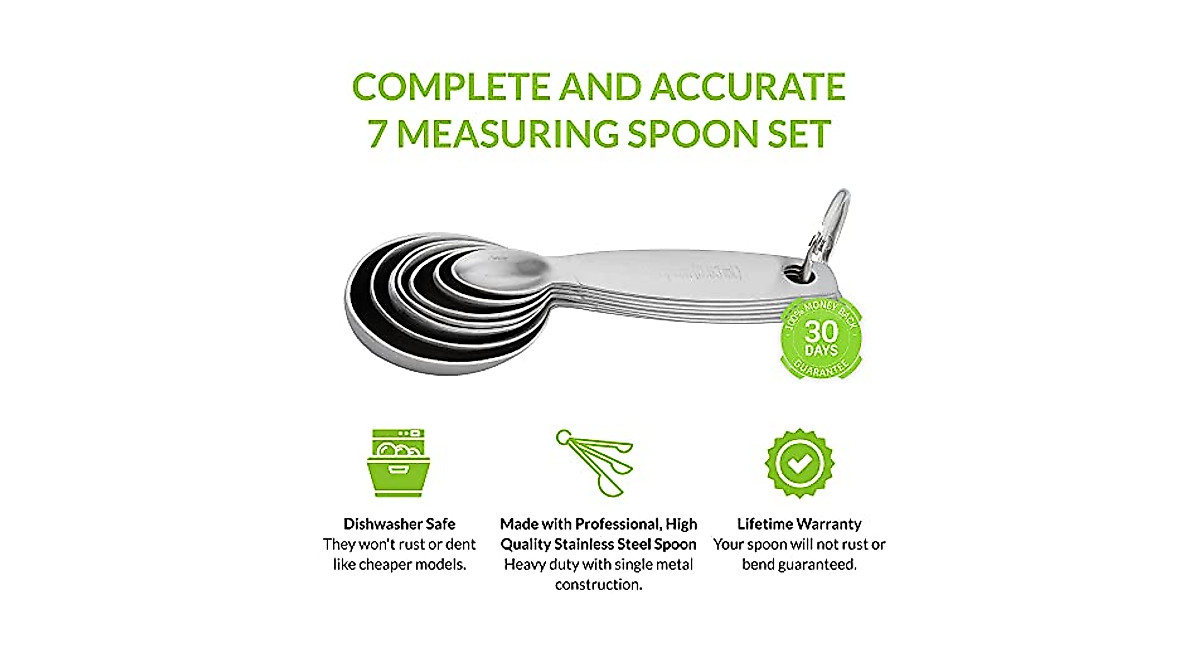 Spring Chef Stainless Steel Measuring Spoons Set of 7