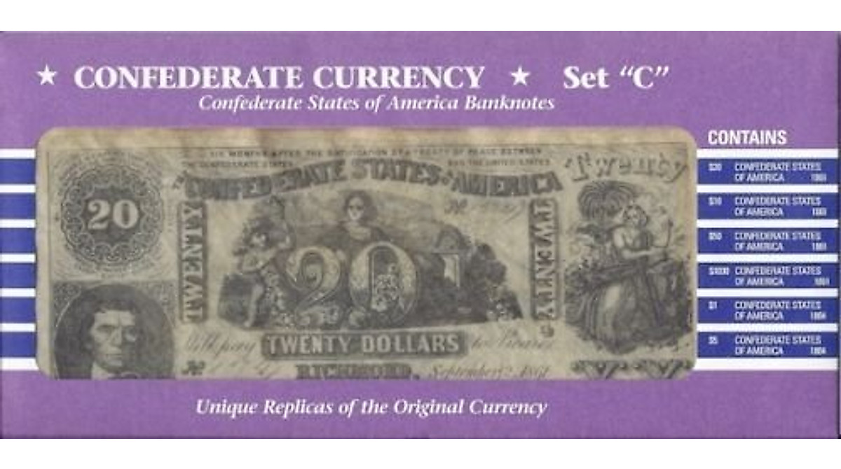 Confederate Currency Replica Set - Civil War Era Banknotes for Collectors