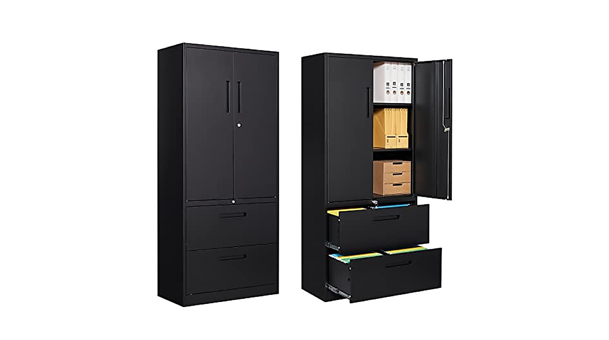 PEUKC 2-Drawer Metal File Cabinet for Secure Office Storage