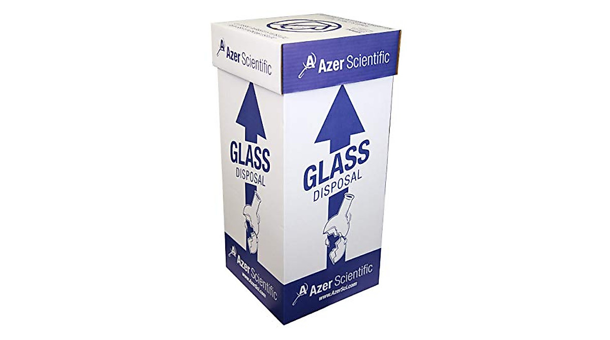 Azer Scientific Broken Glass Disposal Box | Safe Lab Waste Solution