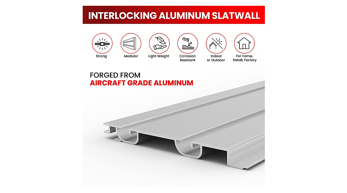 DLDIRECT DiamondLife Aluminum Slatwall Panel Garage Wall Organizer ...
