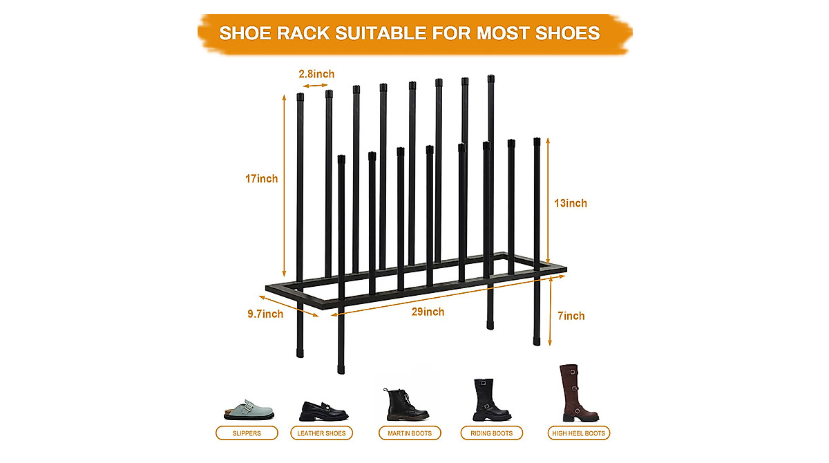 Sturdy Metal Boot Rack - Organize 8 Pairs of Boots