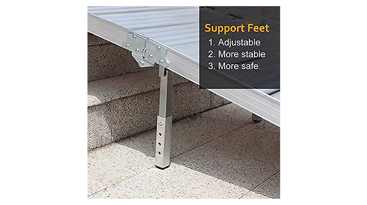 GUENZO Portable Aluminum Threshold Ramp for Wheelchairs & Accessibility