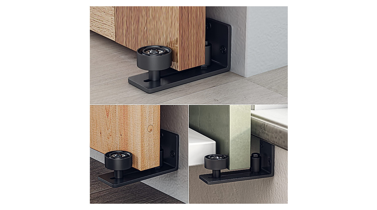 Black Floor Guide for Sliding Barn Doors - Easy to Install & Durable