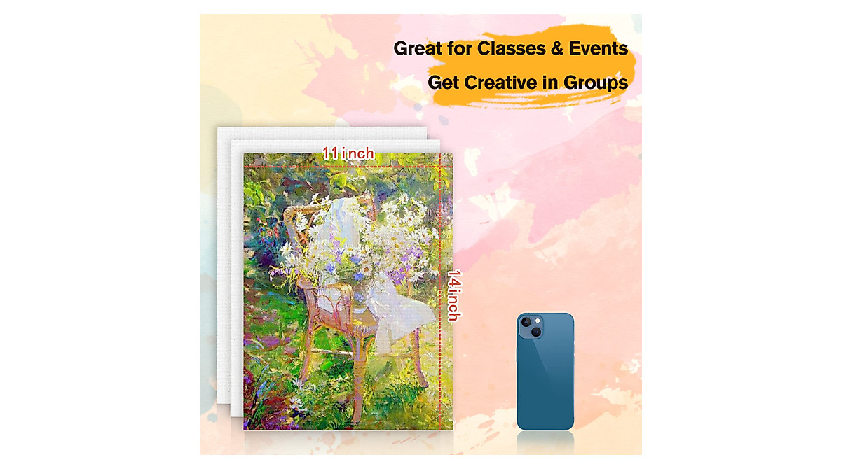 Simetufy 11x14 Inch Canvas Boards - Pack of 12 for Artists