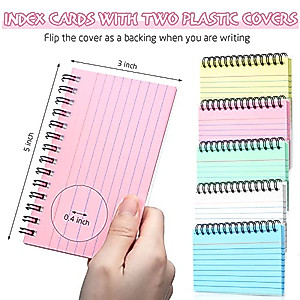 DAJAVE 20 Pack Flash Cards 1000 Sheets Revision Cards Spiral Bound