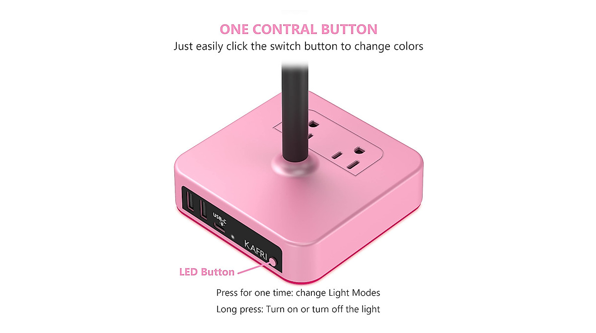 KAFRI RGB Headphone Stand with USB Charger & Outlets