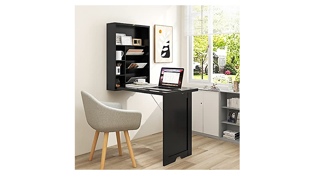 Space-Saving Tangkula Wall Mounted Desk - Multi-Function