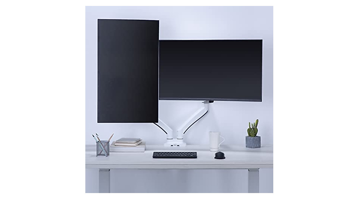 AVLT Dual Monitor Arm: Adjustable & Space-Saving
