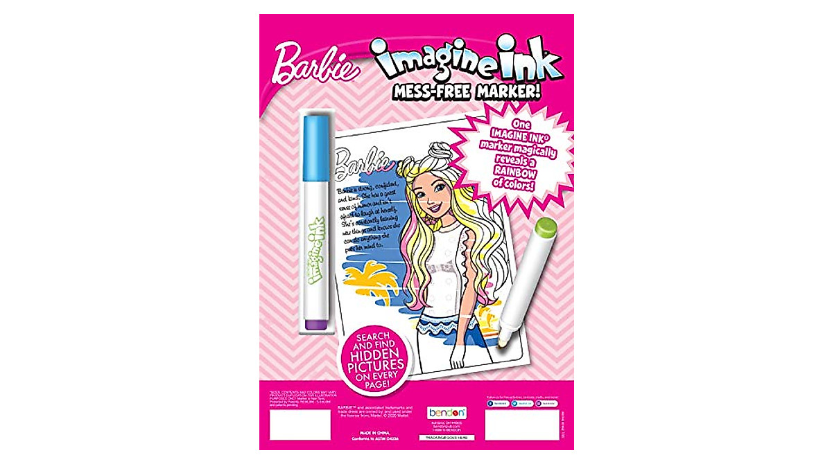 Bendon Barbie Imagine Ink Coloring Book - Mess Free Fun