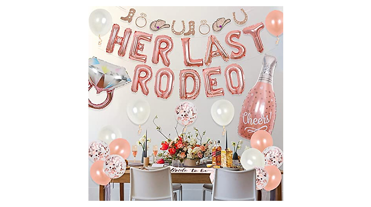 Western Bachelorette Party Decorations - Her Last Rodeo Balloons & More