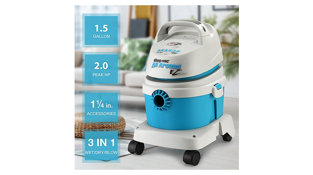 Shop-Vac 1.5 Gallon Wet/Dry Vacuum - Powerful &amp; Portable
