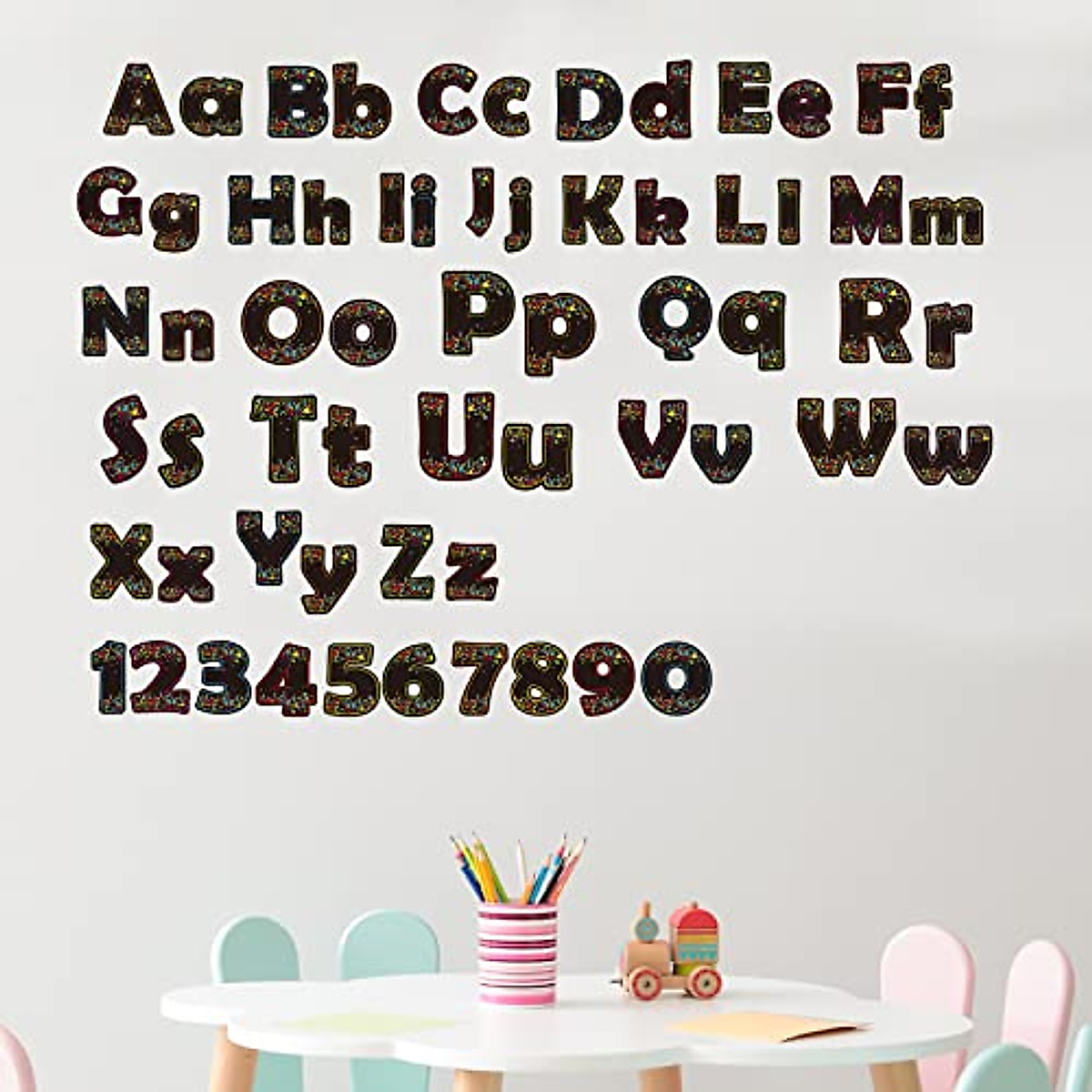 Colorful 76 Pcs Alphabet Letters & Numbers Classroom Set