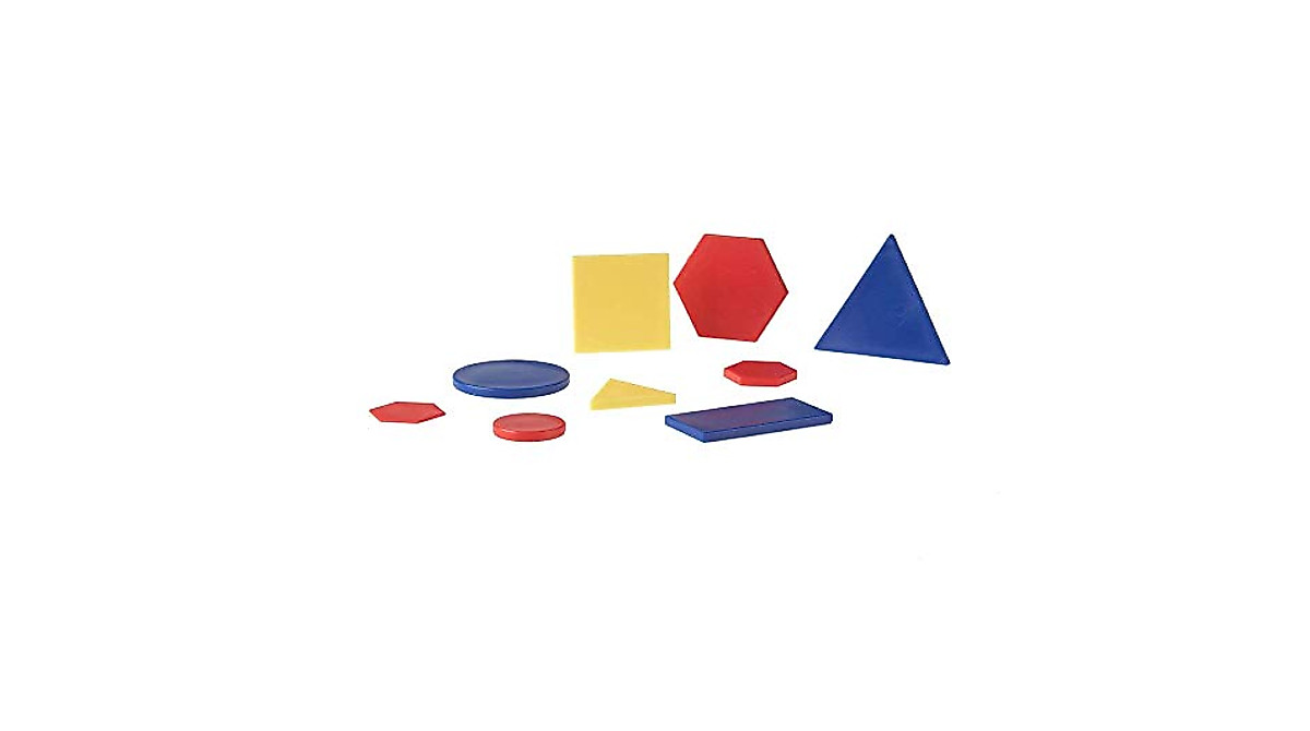 Hand2mind Plastic Jumbo Attribute Blocks Set for Preschool Learning