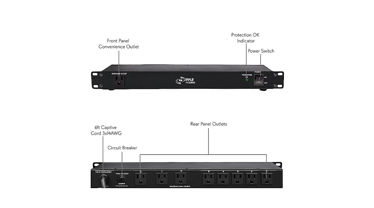 Pyle Pro Audio Rack Mount Pre-Amp: Bluetooth, USB, Surge Protection