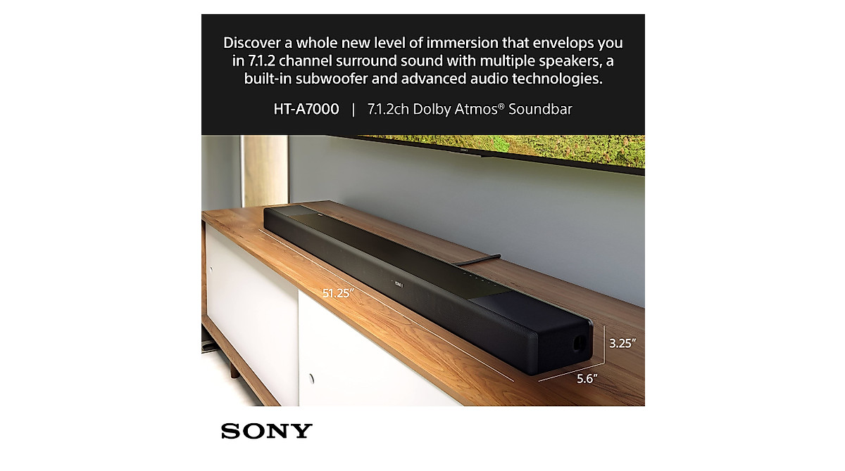 Sony HT-A7000 7.1.2ch Dolby Atmos Sound Bar for Immersive Home Theater