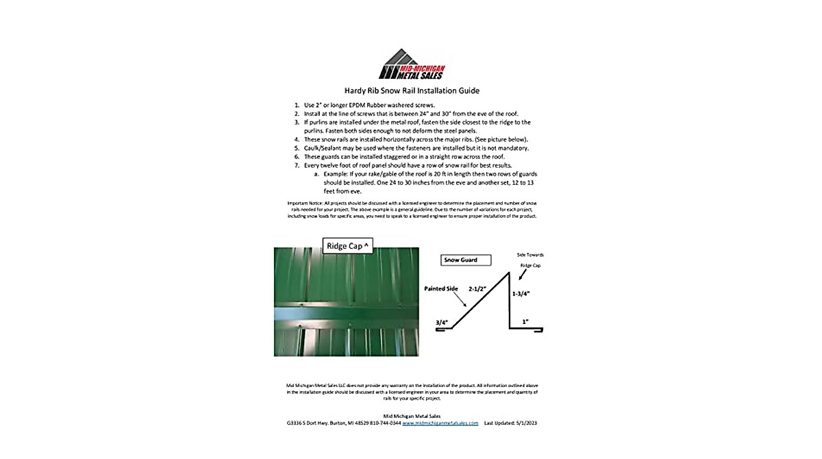 thumbnail image 2 of Snow Guard Kit - 80FT Contractor Grade With 20 Bars & 250 Screws For 2 of 9