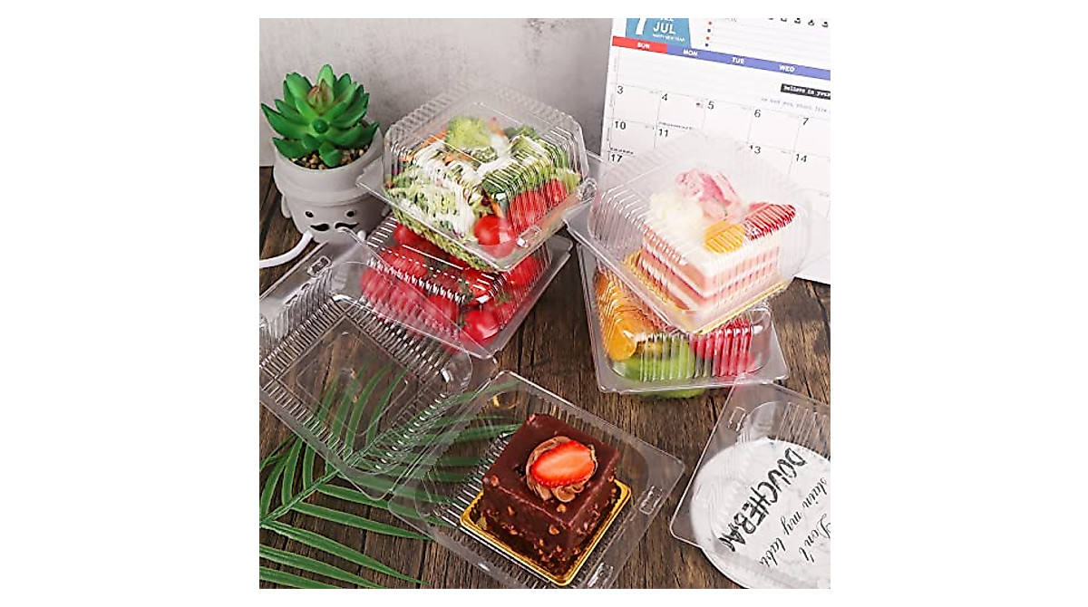 Clear Clamshell Food Containers - 50 Pack to Keep Food Fresh