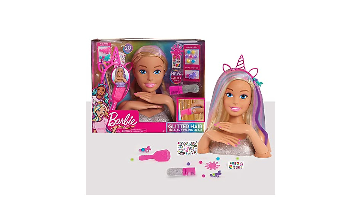 Barbie Deluxe Glitter and Go Styling Head for Kids