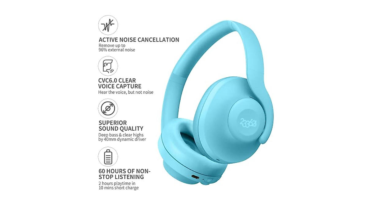 233621 Shell ANC Headphones - Wireless, Noise Cancelling & Long Battery