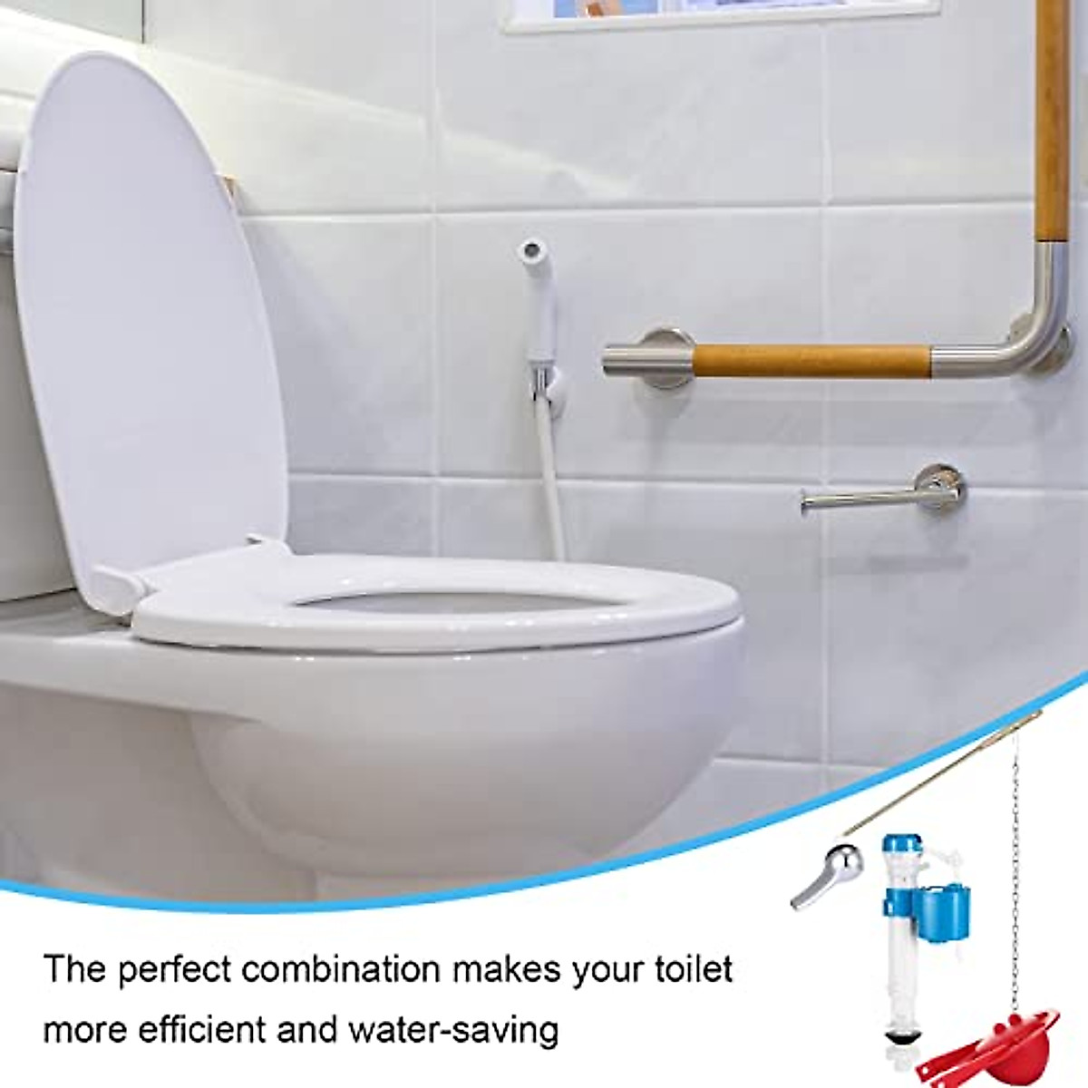 MODANU 3Pcs Toilet Refill Tube Replacement, Toilet Tank Replacement Hose Kit Overflow Pipe Clip